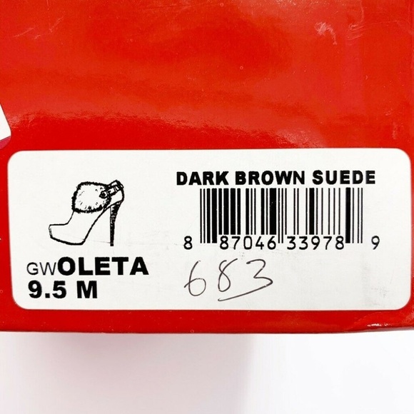 NEW Guess Ankle Boots Suede Stiletto Faux Fur 9.5 - Picture 8 of 8